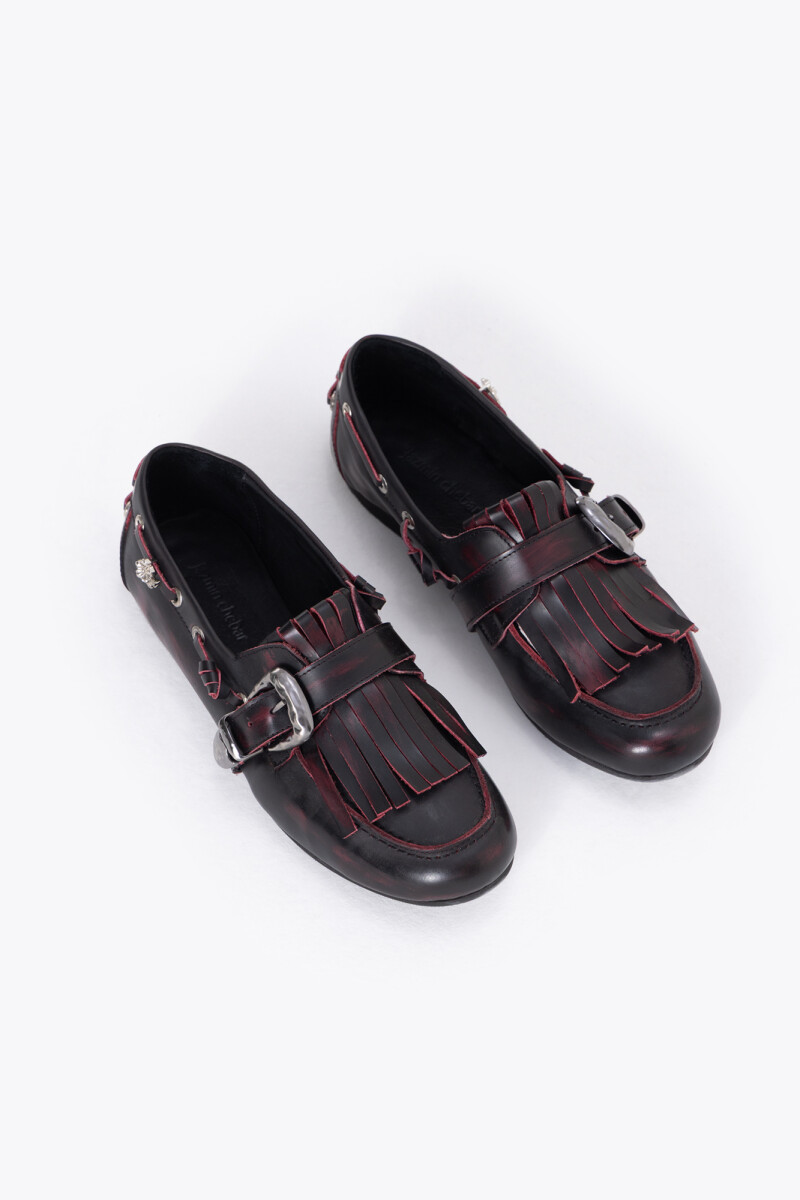 ZAPATO FRINGES Bordo