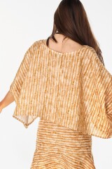 Blusa Beach Estampa Mostaza