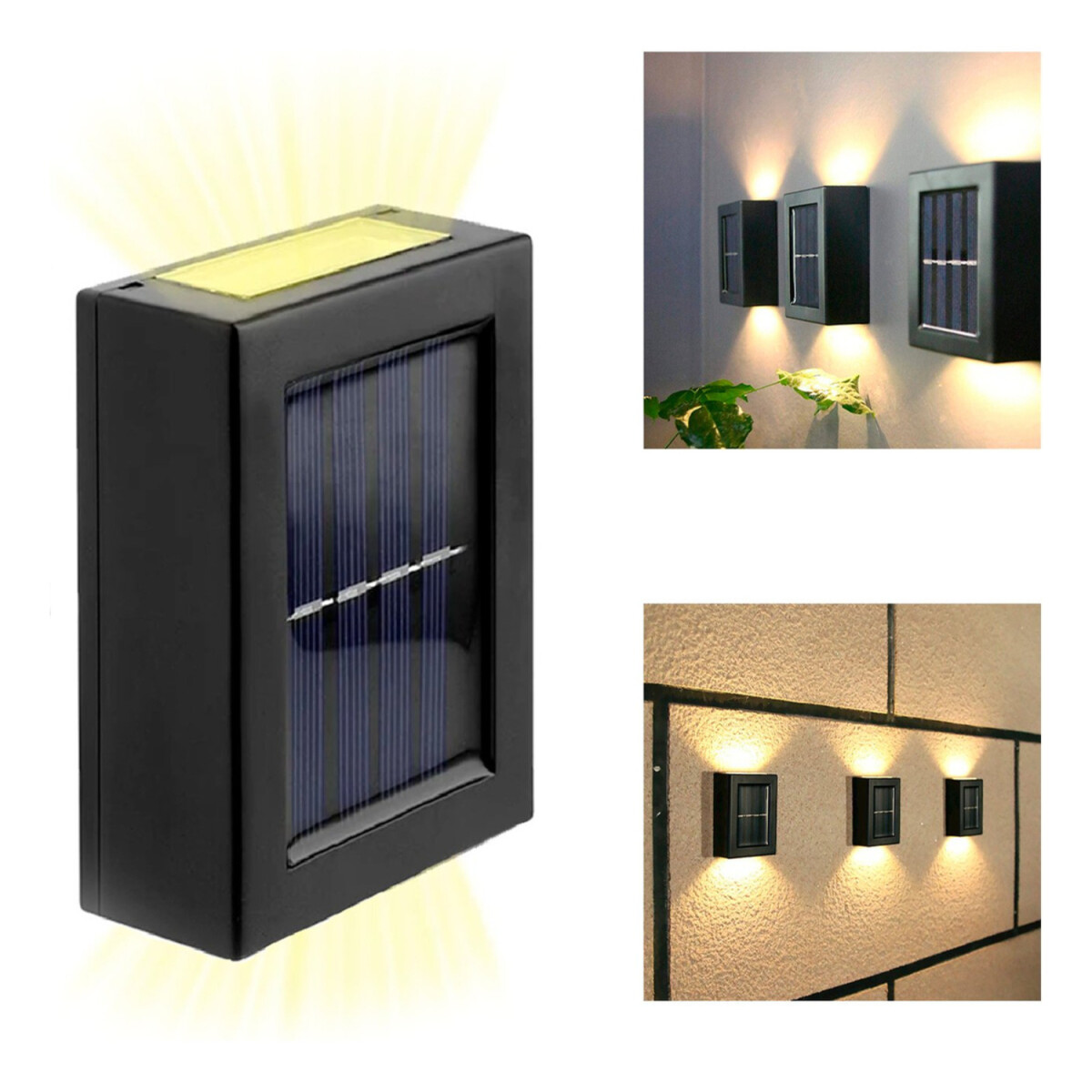 Aplique Pared Led Solar Caminero Fotocelula Doble Luz 