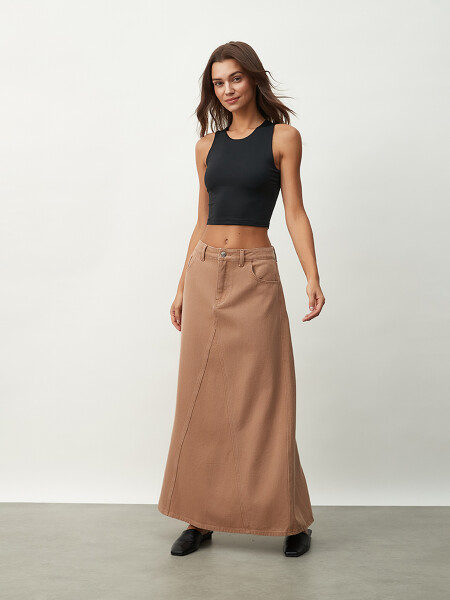 FALDA FLOR CAMEL