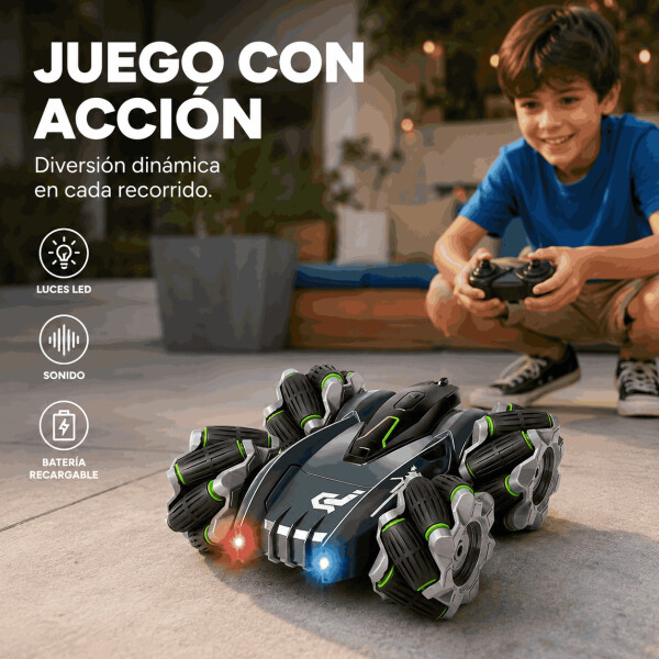 Auto a Control Remoto Doble Cara 360° Todo Terreno GRIS