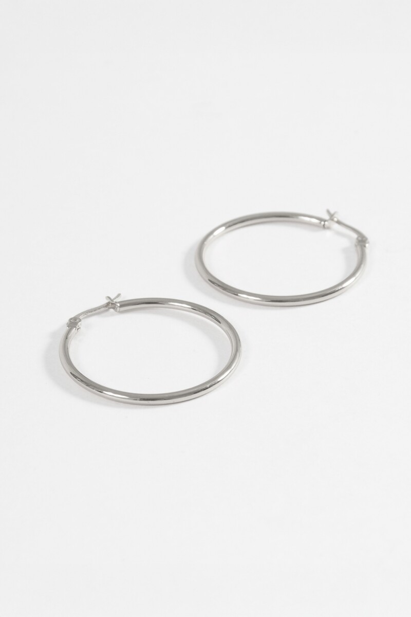 Aros acero large plateado
