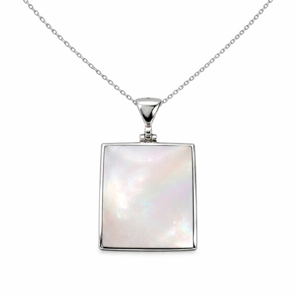 Dije rectángulo - Plata 925 - Nacar - CP3204 sinpiedra