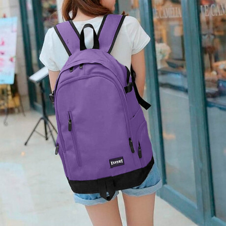 Mochila Liceal Expert Impermeable Viaje Estudiante Violeta