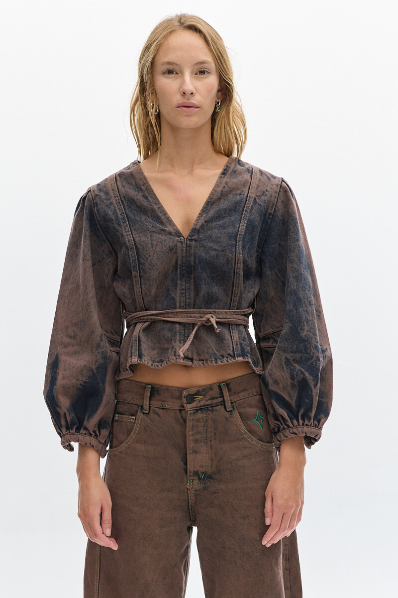 Blusa Holden Washed Brown