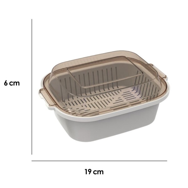 Bento box con escurridor blanco