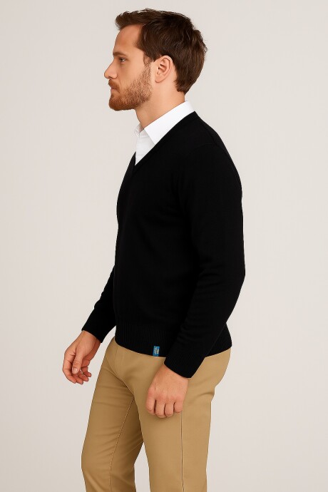 BUZO TEJIDO CUELLO EN V - Azul 100% algodon BUZO TEJIDO CUELLO EN V - Azul 100% algodon