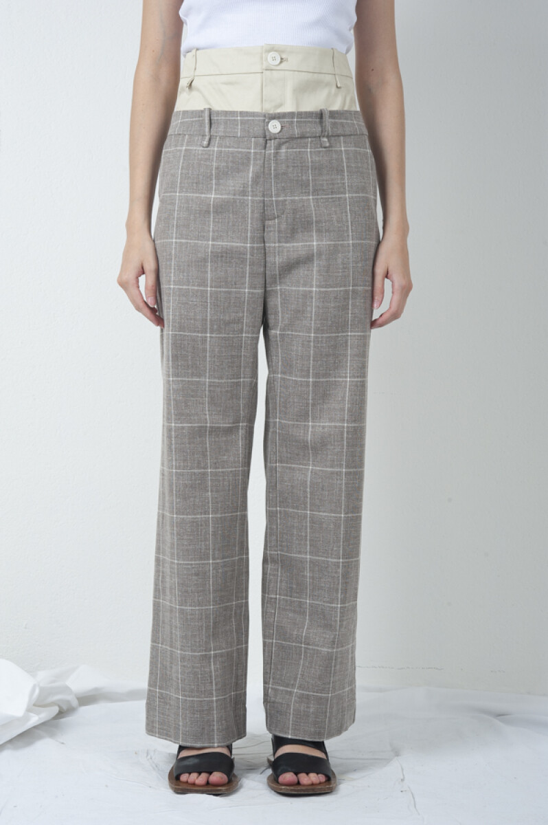 PANTALON EN CHECK DE ALGODON 