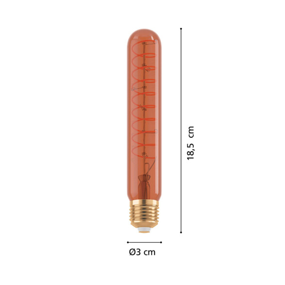 Lámpara LED tubo spiral cobre E27 4W cálida dim 30Lm EG5368