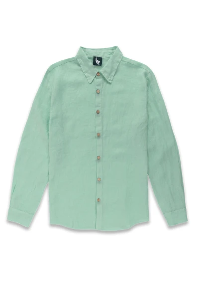 LONG SLEEVE LINEN SHIRT Mist