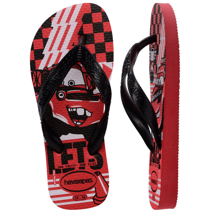Sandalias de Niño Havaianas Disney Cars Rojo - Negro