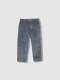 Pantalon De Pana Con Cinturilla Elastica Gris Azulado