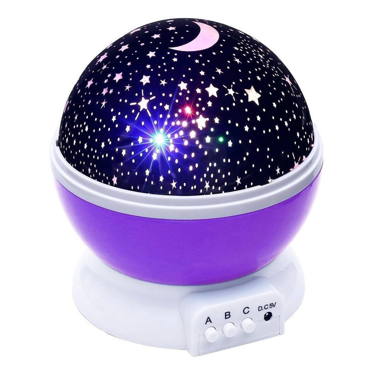 Lámpara Veladora Proyector Led De Estrellas Usb Mesa Techo - Variante Color Violeta 