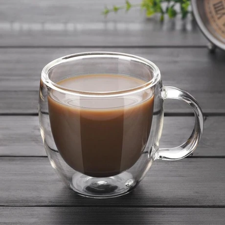 Taza Mug De Vidrio Doble Pared C/ Asa 250ML Taza Mug De Vidrio Doble Pared C/ Asa 250ML