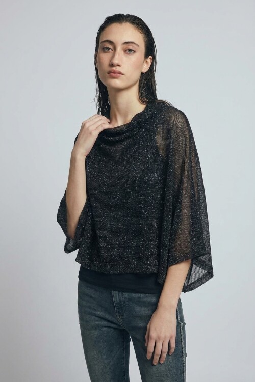 Capa lurex party negro