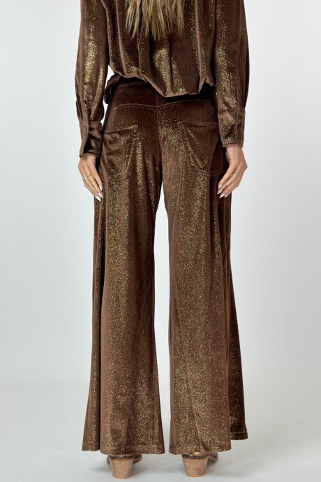 PANTALON JACINTO VELVET CON BRILLO Camel
