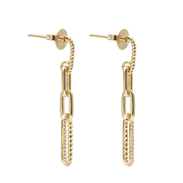 Caravanas Toscanas de oro amarillo 18k con brillantes Caravanas Toscanas de oro amarillo 18k con brillantes