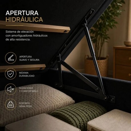 Sommier Queen Thm Iridium Hybrid Con Baúl 160x200 Cm NEGRO