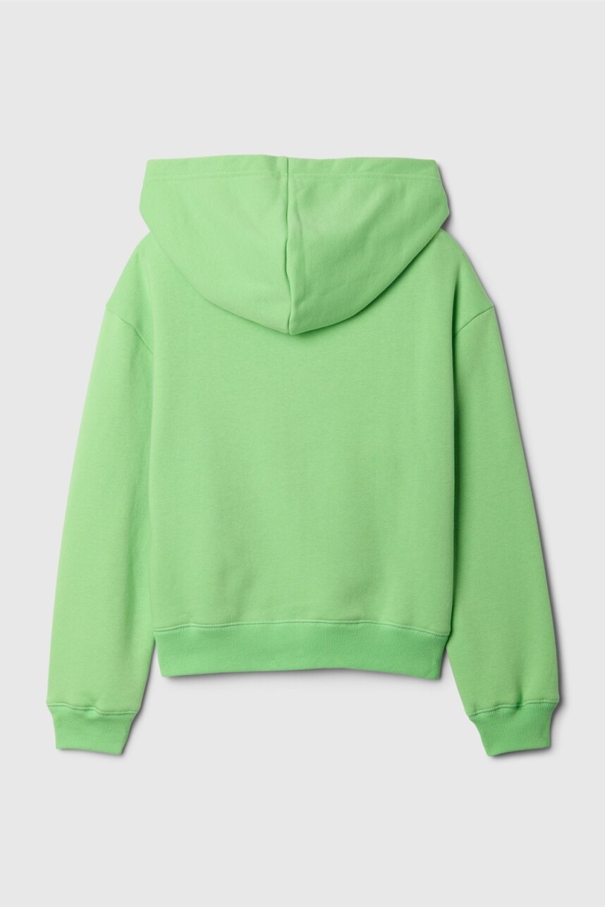 Buzo Canguro Con Cierre Logo Gap Niña Julep Green