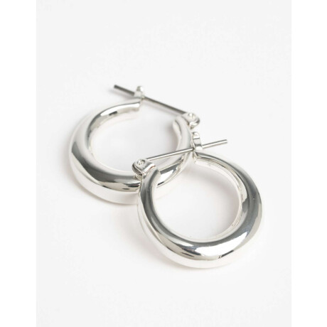 Argollas Metal Plateadas Plateado
