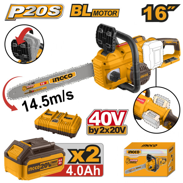 MOTOSIERRA 40V P20S 16 PUL C/BAT C/CARG INGCO CGSLI401682 MOTOSIERRA 40V P20S 16 PUL C/BAT C/CARG INGCO CGSLI401682