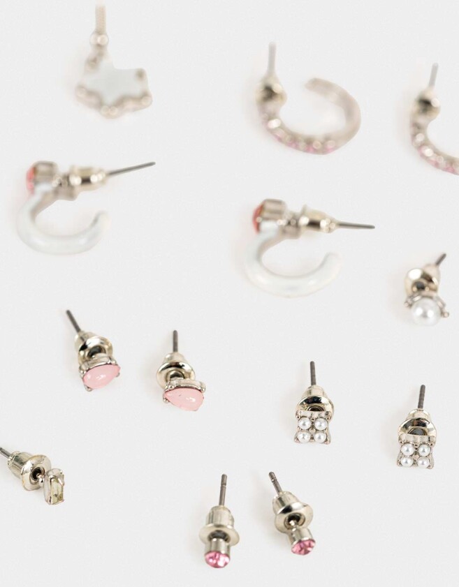 Aros Sets Strass Sets De Aros - Plateado