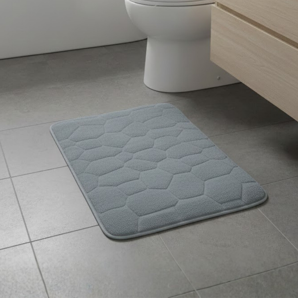 Alfombra de baño 45 x75 diseño piedras - GRIS 