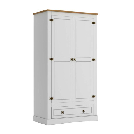 Ropero 2 puertas 1 Cajion Madera Linea Mexicana Blanco