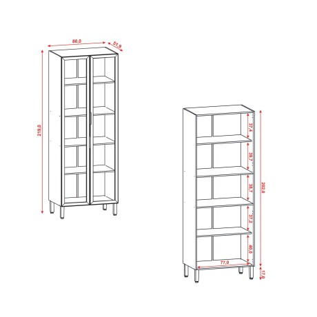 Modulo Cristalero Para Cocina Dos Puertas GAMAS DE BEIGE