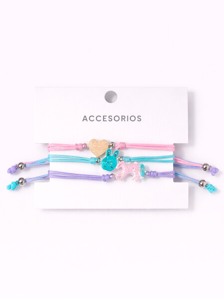 PULSERA PACK X3 MULTICOLOR