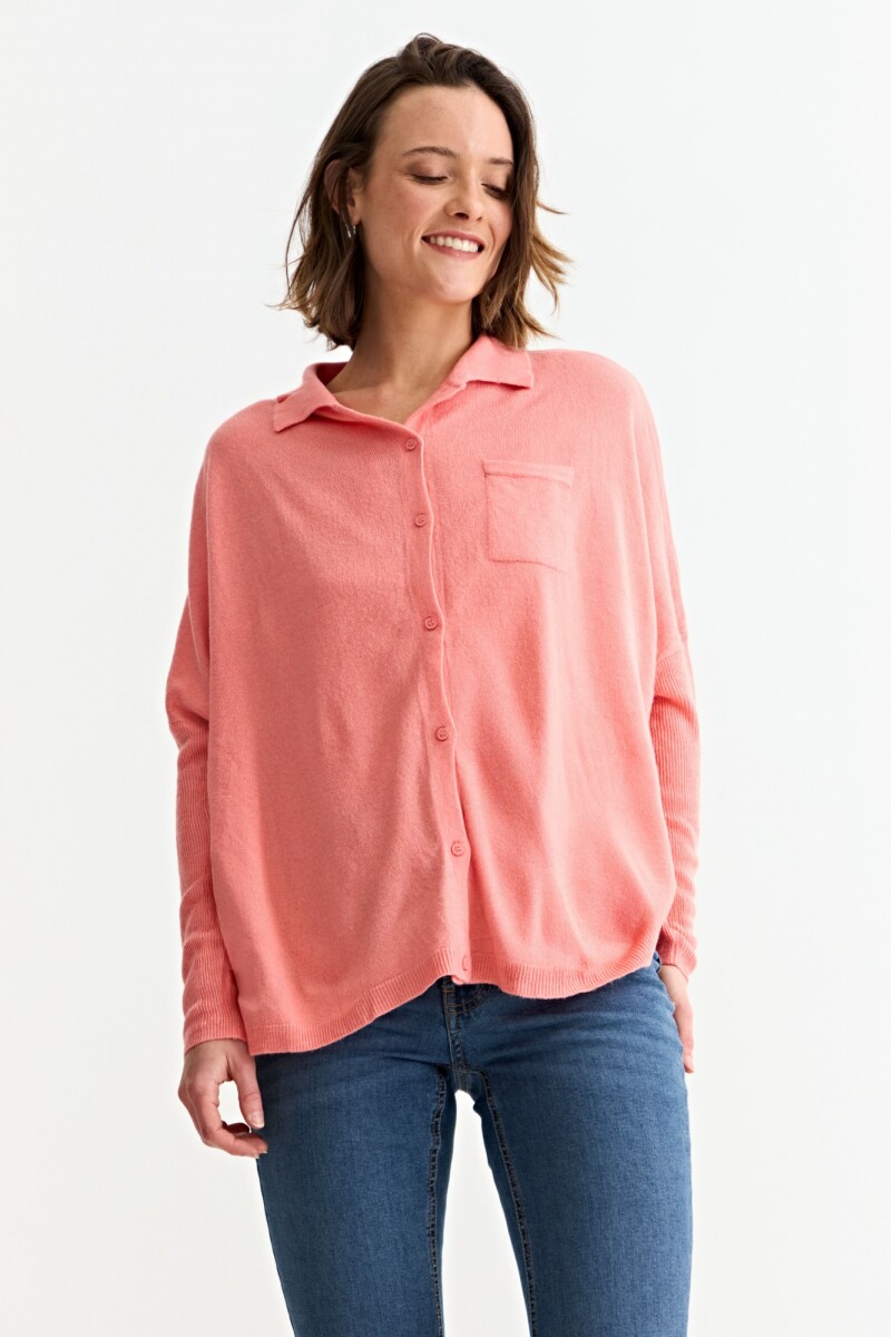 Cardigan con bolsillos ROSADO