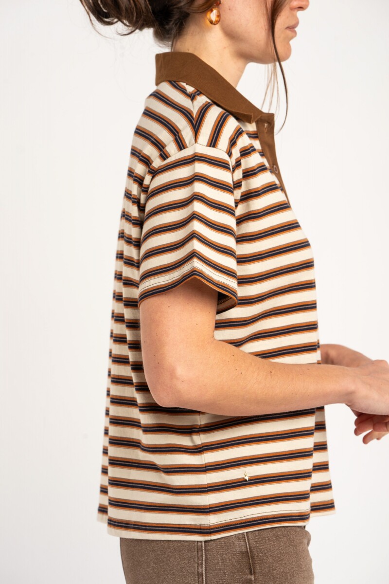 Remera Polo Rayada Multi