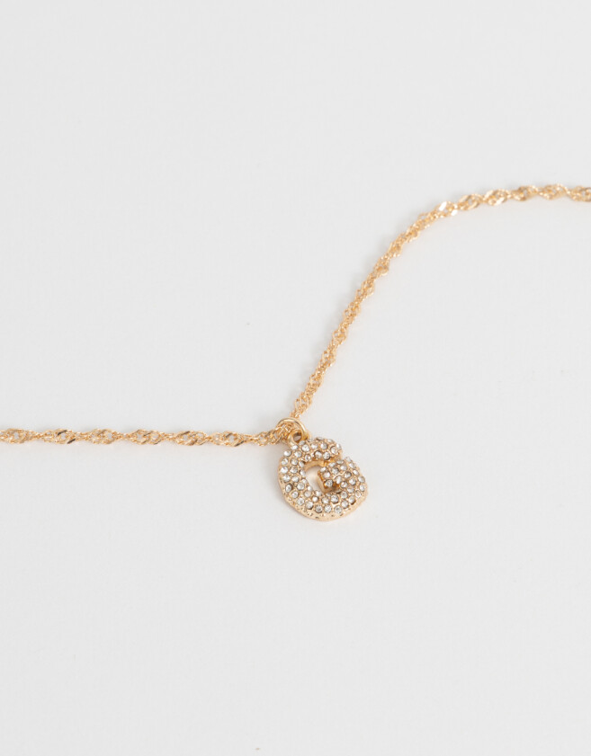 Cadena Corta con Dije De inicial Cadena Corta Con Dije De Inicial - Dorado
