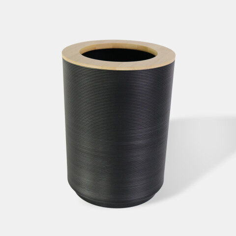 BASURERO PLAST NEGRO/BAMBU 20X26CM Unica