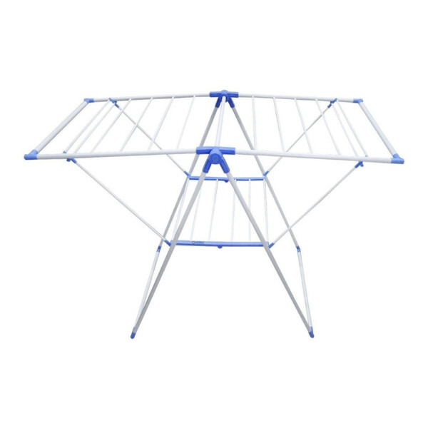 Tendedero Para Ropa De Pie Plegable Tender Acero Inoxidable Variante Color Azul y Blanco