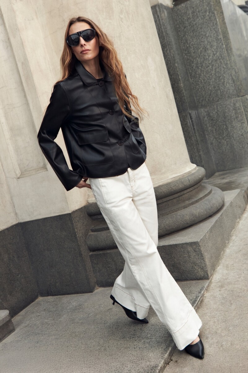 Jean wide leg Flora crudo
