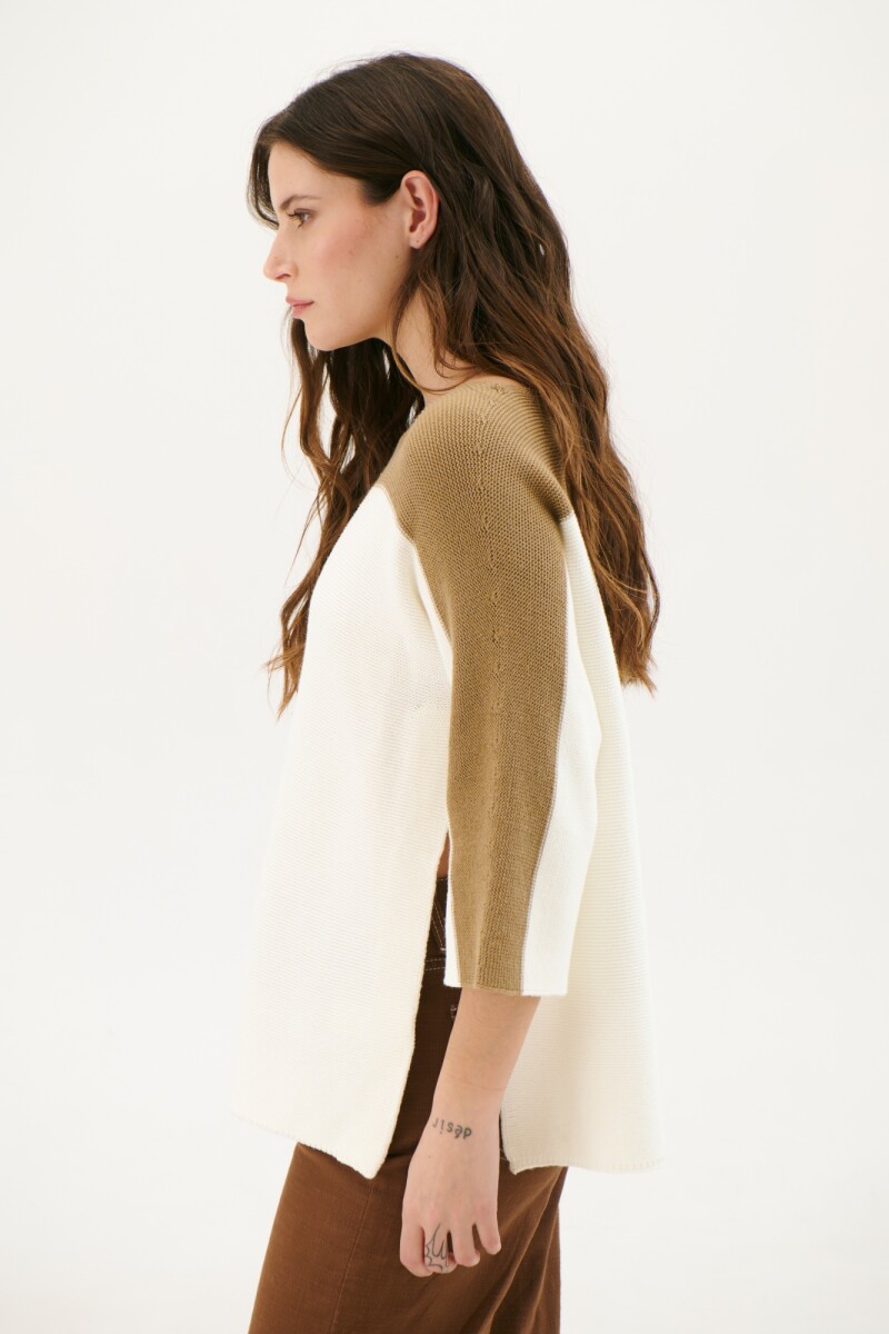 BUZO LINK BITONO BEIGE