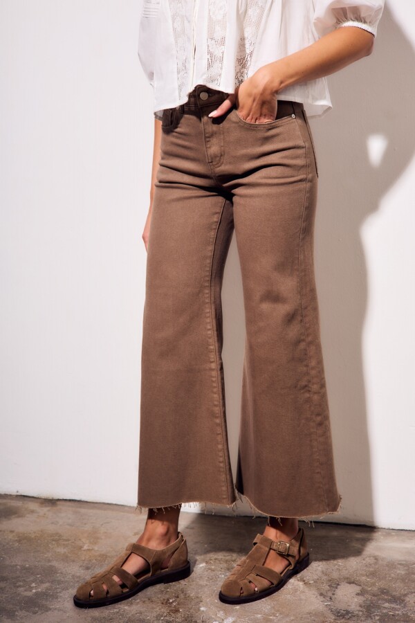Jean Wide Flared Wide Leg Chocolate