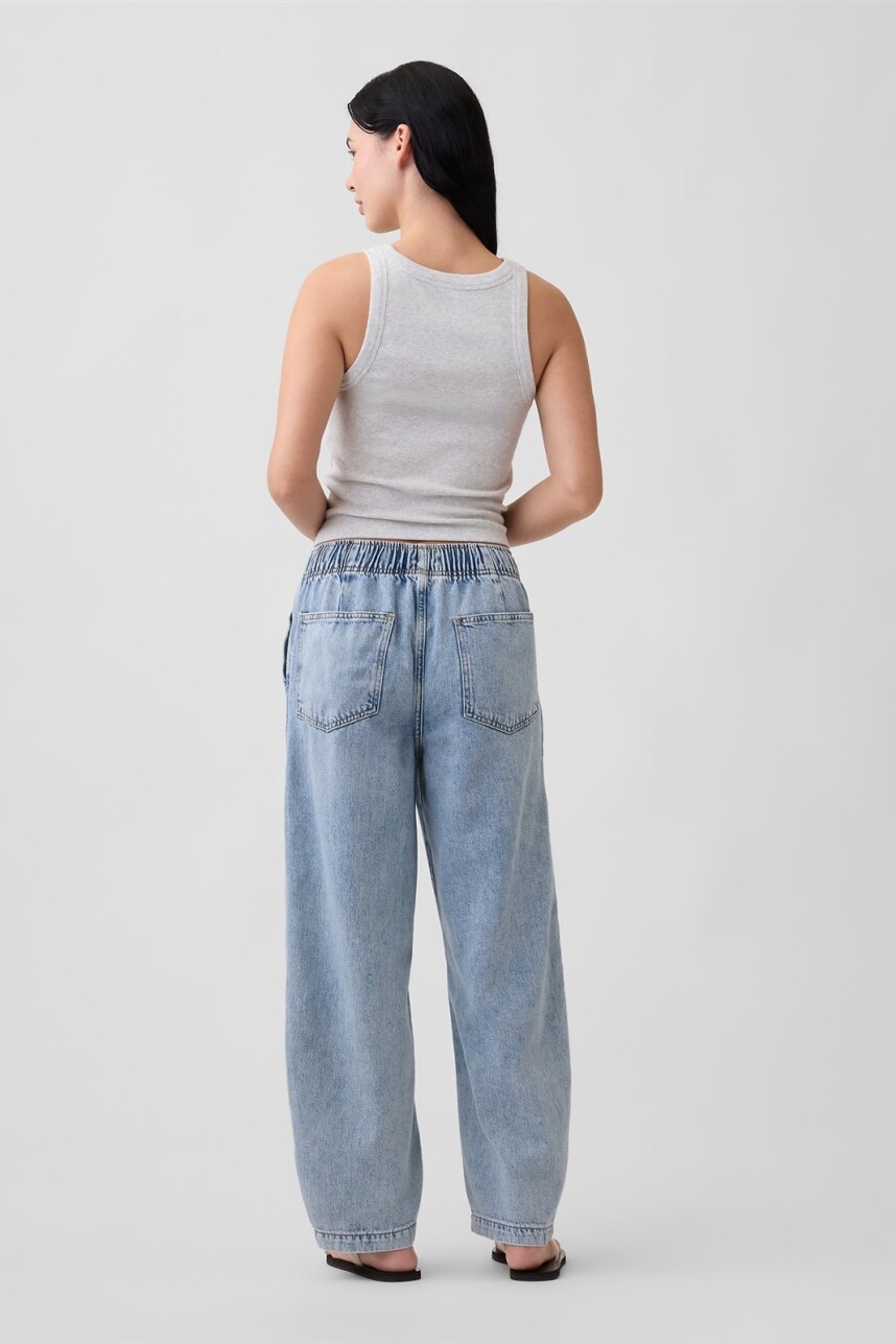 Jean Pull On Barrel Mujer Light Wash
