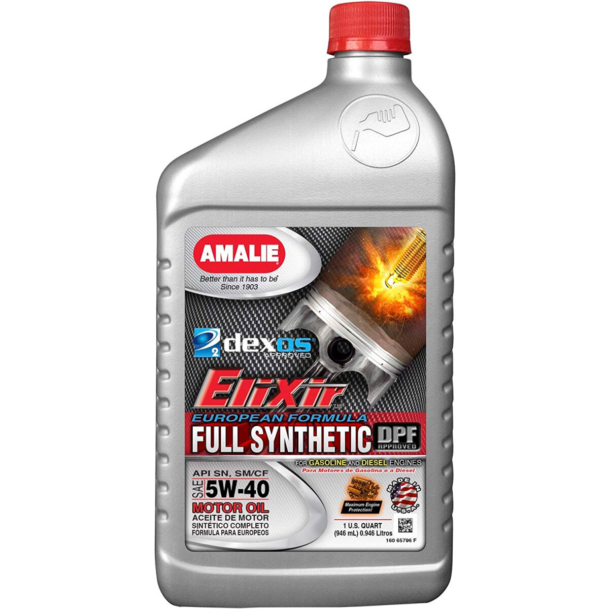 LUBRICANTE ACEITES - 5W40 SINTETICO ELIXIR FULL SYNTHETIC 0.946 LTS. AMALIE MOTOR OIL 