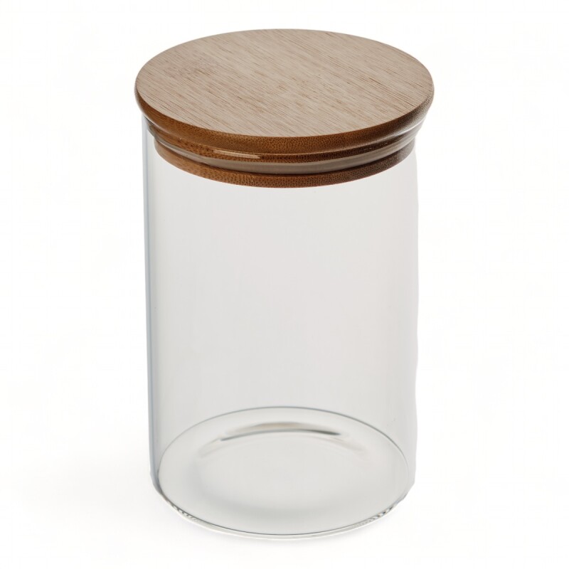 Frasco De Borosilicato Tapa Bambu 1060ml Sin Color
