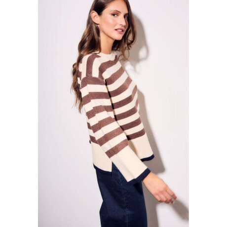 Sweater Rayado Marron