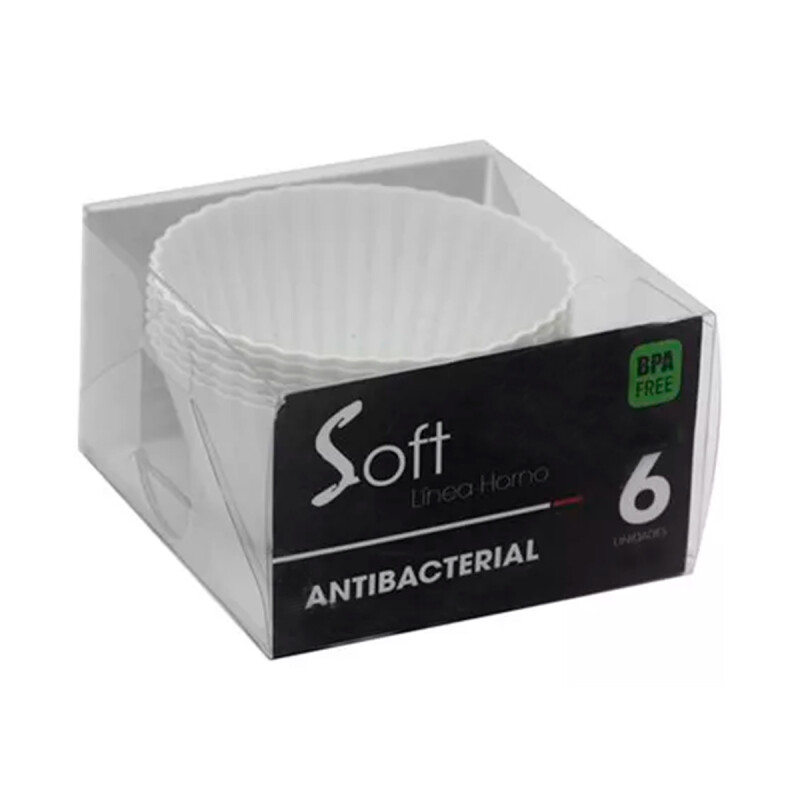 Set x6 pirotines silicona D7,5x3,3 cm BLANCO