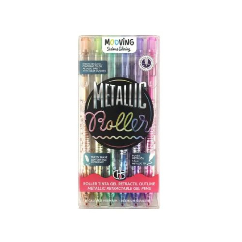 Lapicera Roller Outliner retractil Mooving caja x6 Lapicera Roller Outliner Retractil Mooving Caja X6