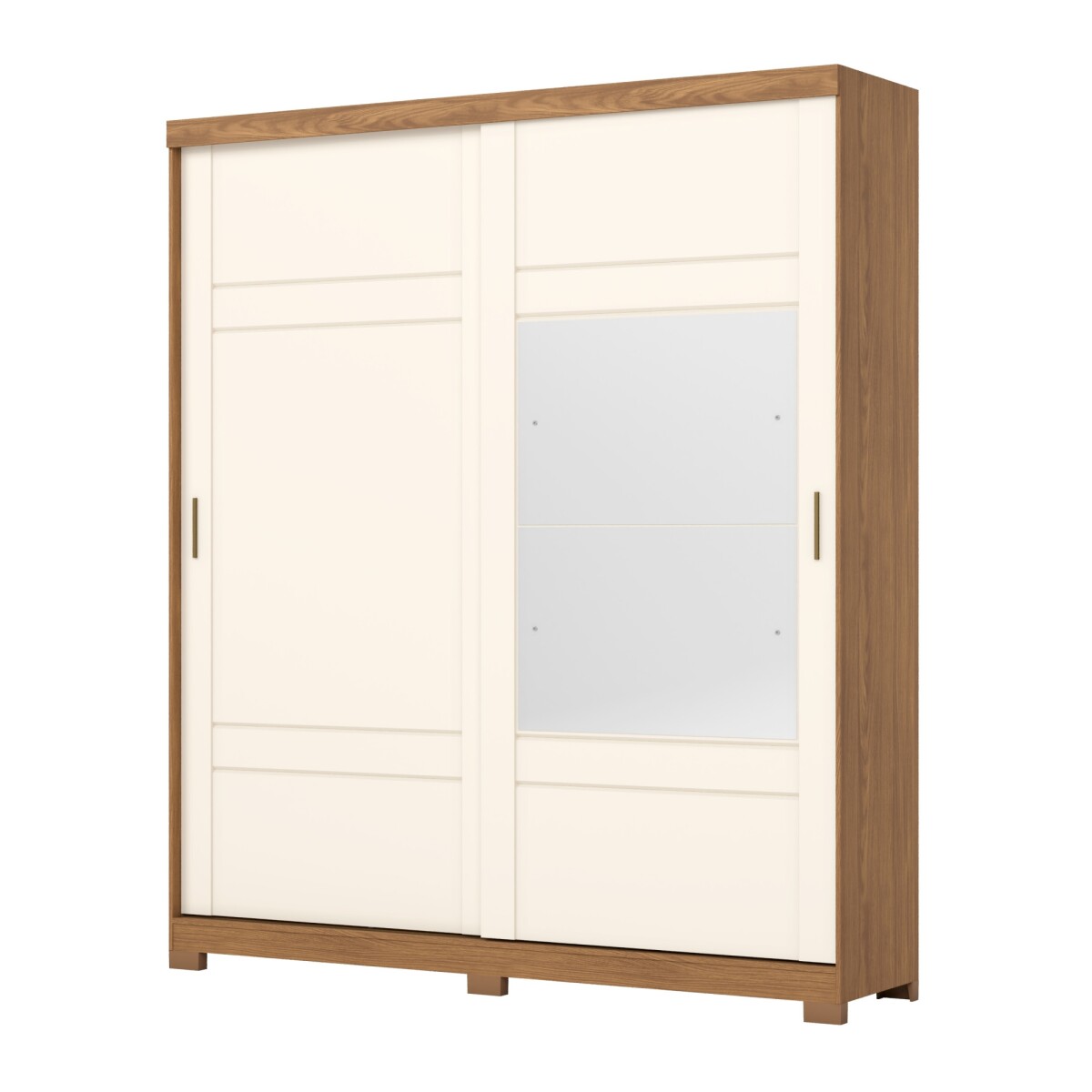 ROPERO VERGGO 2 PUERTAS 3 CAJONES INTERNOS CON ESPEJOS GUARDARROPA CLOSET ARMARIO - OFF WHITE 