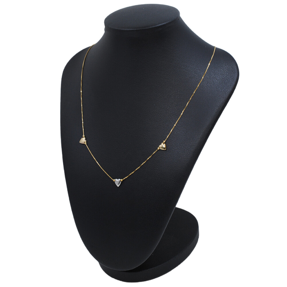 Cadena oro 18k con dijes corazones Cadena oro 18k con dijes corazones