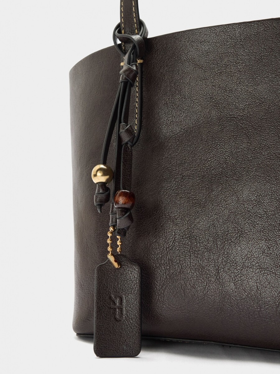 Bolso Shopper Reversible Con Bolsa Extraíble M marron