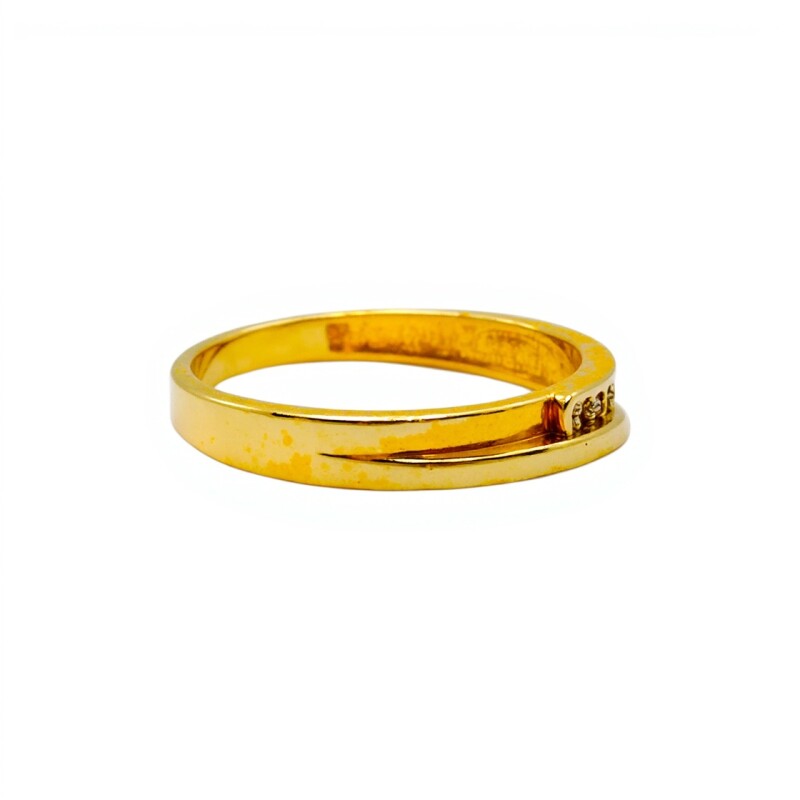 Anillo doble fila-Oro bajo-Piedra Zirconia-AN8046 conpiedra