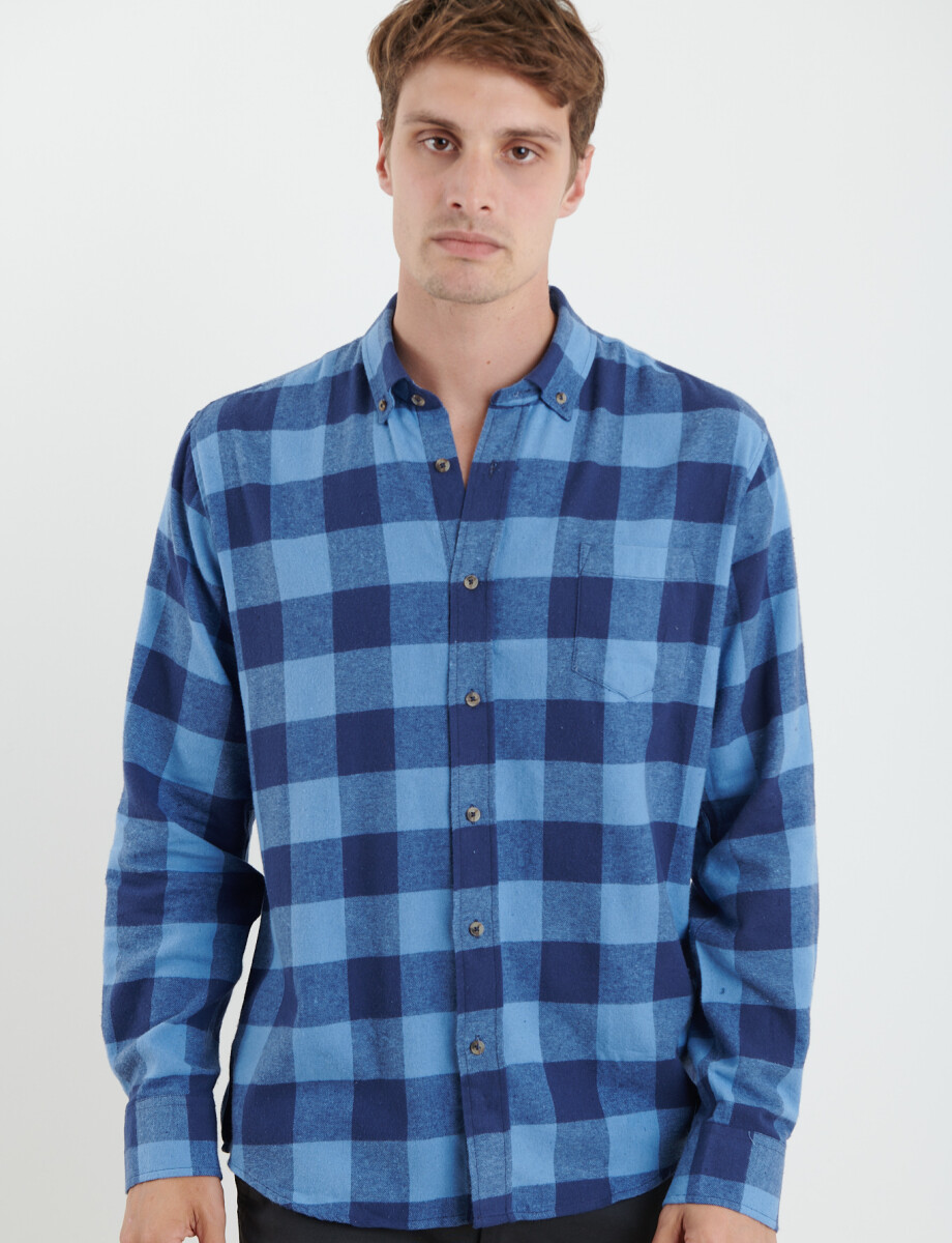 012442 CAMISA HARRINGTON LABEL Azul Oscuro/azul