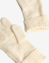 Guantes Tejidos Par De Guantes Con Punto Espigado - Blanco Crudo